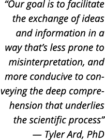  Our goal is to facilitate the exchange of ideas and information in a way that s less prone to misinterpretation, and   