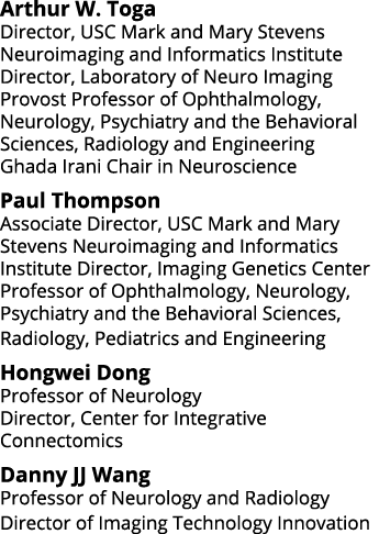 Arthur W  Toga Director, USC Mark and Mary Stevens Neuroimaging and Informatics Institute Director, Laboratory of Neu   