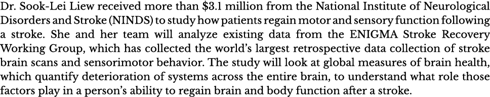 Dr  Sook-Lei Liew received more than  3 1 million from the National Institute of Neurological Disorders and Stroke (N   