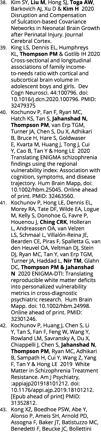 38  Kim SY, Liu M, Hong SJ, Toga AW, Barkovich AJ, Xu D & Kim H  2020 Disruption and Compensation of Sulcation-based    