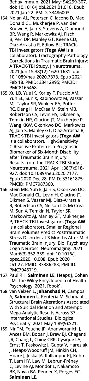 Behav Immun  2021 May; 94:299-307  doi: 10 1016 j bbi 2021 01 010  Epub 2021 Jan 22  PMID: 33486003  164  Nolan AL, P   