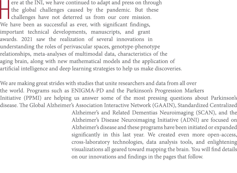 Here at the INI, we have continued to adapt and press on through the global challenges caused by the pandemic  But th   