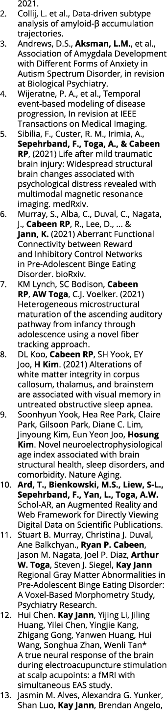 2021  2  Collij, L  et al , Data-driven subtype analysis of amyloid-  accumulation trajectories  3  Andrews, D S , Ak   