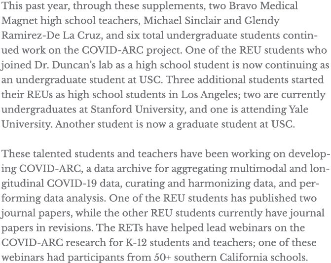 This past year, through these supplements, two Bravo Medical Magnet high school teachers, Michael Sinclair and Glendy   