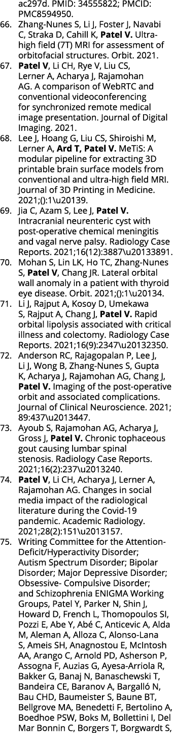 ac297d  PMID: 34555822; PMCID: PMC8594950  66  Zhang-Nunes S, Li J, Foster J, Navabi C, Straka D, Cahill K, Patel V     