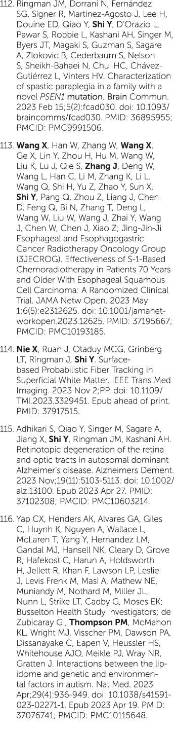 112. Ringman JM, Dorrani N, Fern ndez SG, Signer R, Martinez-Agosto J, Lee H, Douine ED, Qiao Y, Shi Y, D’Orazio L, P...